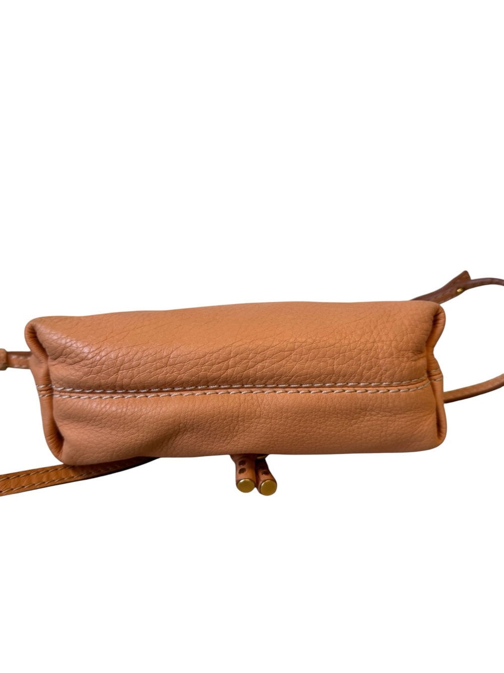 Chloe Apricot Pink Tan Brown  Leather Mini Marcie Crossbody Pouchette Bag Auth - Picture 6 of 14